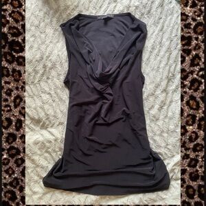 Susie in the City Y2K black elegant drape top